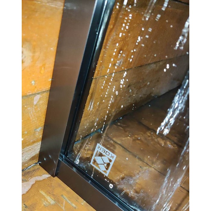 Душова кабіна без піддону Koer SR SC10-90x90x195-TR-07 прозоре скло Easy Clean 6мм, графіт (KR5944)