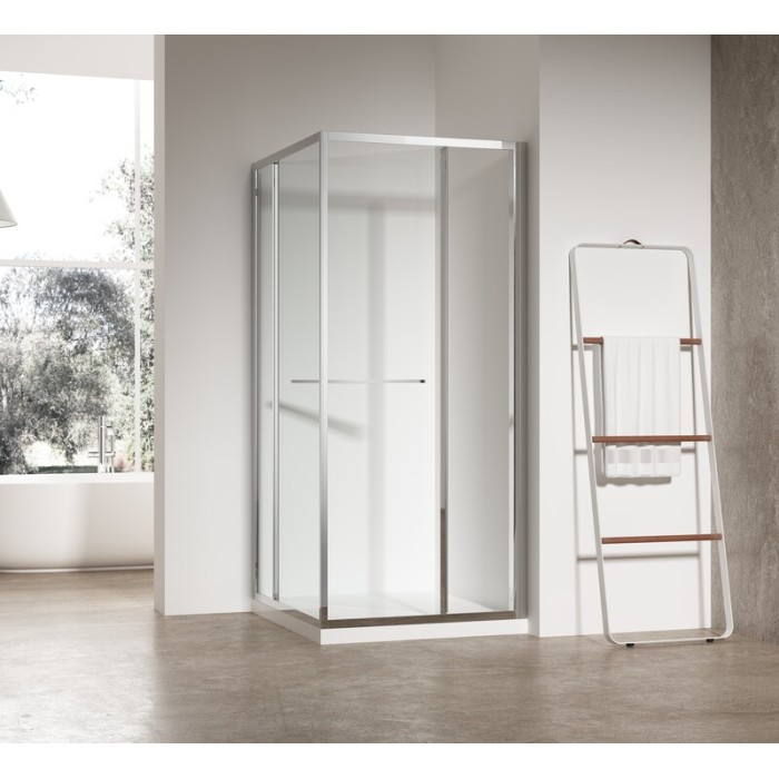 Душова кабіна без піддону Koer SR SC09-90x90x200-R-TR-01 прозоре скло Easy Clean 6мм Хром (KR5770)