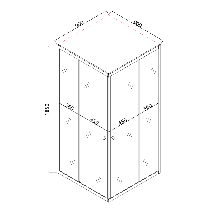 Душова кабіна без піддону Mixxus CUBIC SC01-90x90x185-TR GRAPHITE прозоре скло 4мм (MI6907)