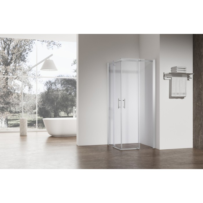 Душова кабіна без піддону Koer SR SC03-90x90x200-TR-01 прозоре скло Easy Clean 6мм, хром (KR5356)
