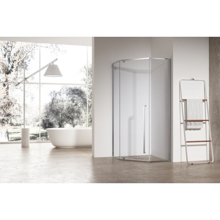 Душова кабіна без піддону Koer SR SC06-90x90x200-TR-01 прозоре скло Easy Clean 8мм, хром (KR5364)