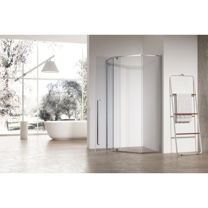 Душова кабіна без піддону Koer SR SC06-90x90x200-TR-01 прозоре скло Easy Clean 8мм, хром (KR5364)