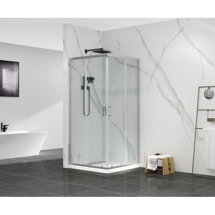Душова кабіна без піддону Mixxus Premium DIVERSE SC02-90x90x195-TR Chrome прозоре скло 5мм (MI6861)