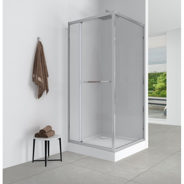Душова кабіна з низьким піддоном Mixxus Style SCT01-90x90x200-TR Chrome прозоре скло 6мм (MI8433)