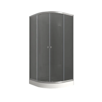Душова кабіна з низьким піддоном Mixxus PLAIN SCT02-90x90x195-GR SATIN сіре тоноване скло 4мм (MI6898)