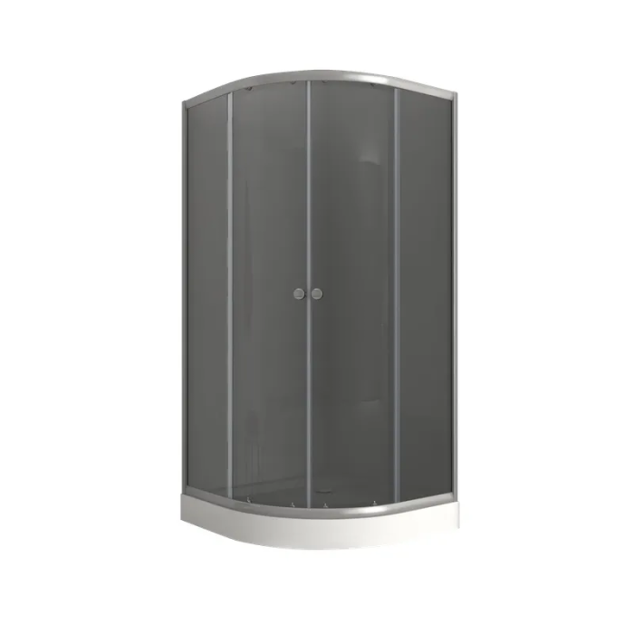 Душова кабіна з низьким піддоном Mixxus PLAIN SCT02-90x90x195-GR SATIN сіре тоноване скло 4мм (MI6898)