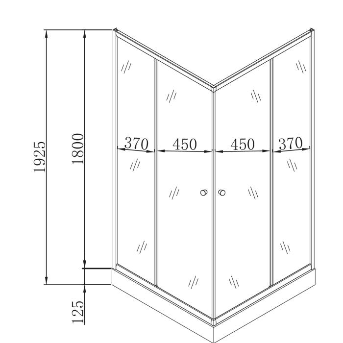 Душова кабіна з низьким піддоном Mixxus CUBIC SCT01-90x90x195-FB CHROME матове скло 4мм (MI6903)