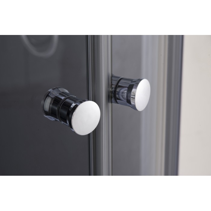 Душова кабіна з низьким піддоном Mixxus PLAIN SCT02-90x90x195-TR GRAPHITE прозоре скло 4мм (MI6901)