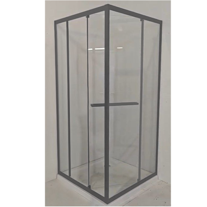Душова кабіна з низьким піддоном Mixxus Style SCT01-90x90x200-TR Graphite прозоре скло 6мм (MI8432)