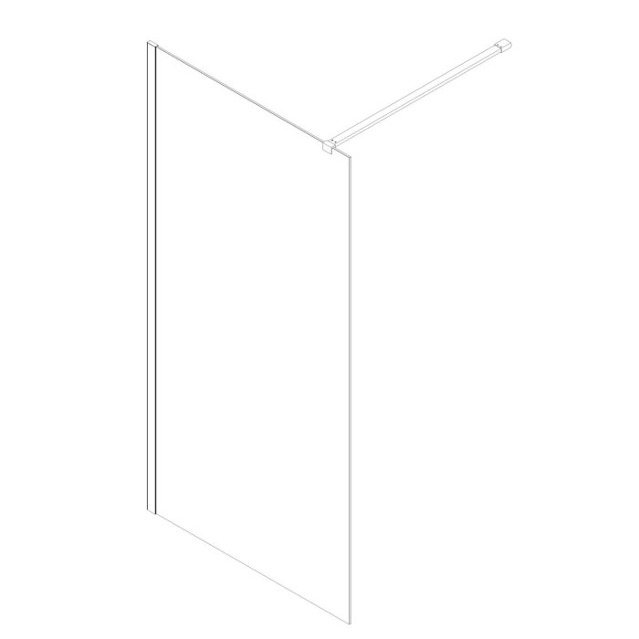 Душова перегородка Koer SR SP01-100x200-TR-01 Walk-In прозоре скло Easy Clean 8мм, хром (KR5393)