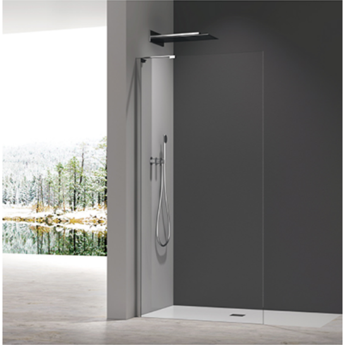 Душова перегородка Koer SR SP02-100x200-TR-07 Walk-In прозоре скло Easy Clean 8мм, графіт (KR5397)