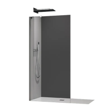 Душова перегородка Koer SR SP02-100x200-TR-07 Walk-In прозоре скло Easy Clean 8мм, графіт (KR5397)