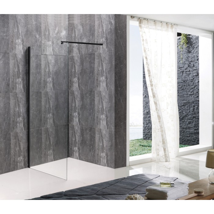 Душова перегородка Mixxus Premium FLAT SP02-120x200-TR Black Walk-In прозоре скло 8мм (MI6857)