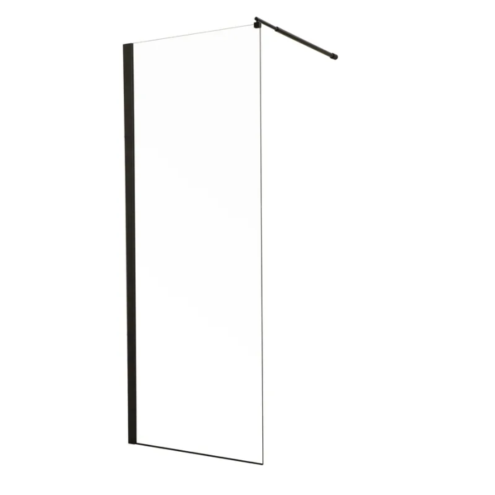 Душова перегородка Mixxus Premium FLAT SP02-120x200-TR Black Walk-In прозоре скло 8мм (MI6857)