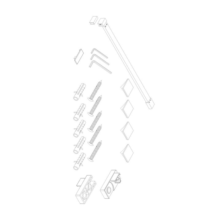 Душова перегородка Koer SR SP03-30x200-TR-01 Walk-In (рух.част) прозоре скло Easy Clean 8мм, хром (KR5399)
