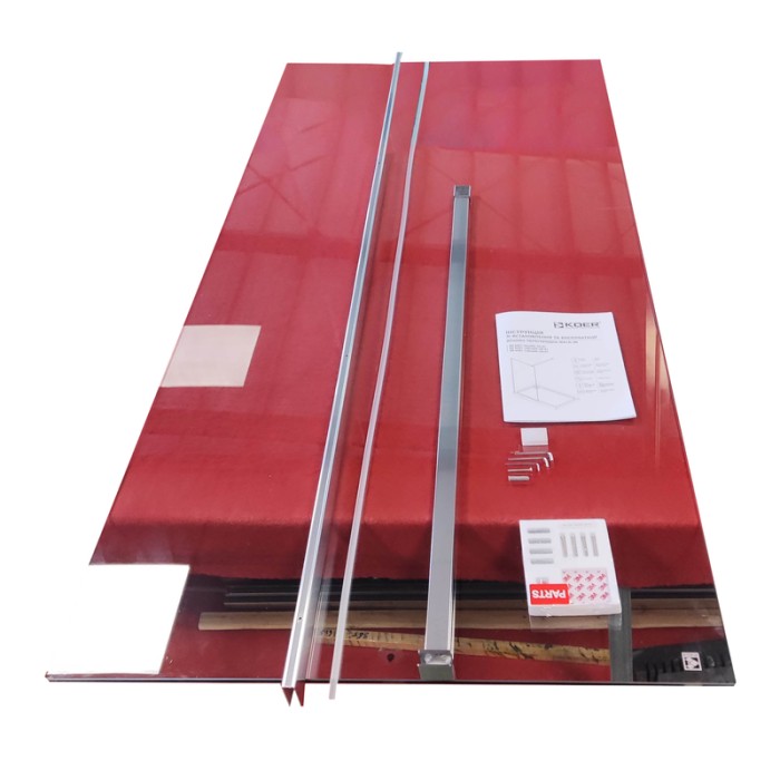 Душова перегородка Koer SR SP01-90x200-TR-01 Walk-In прозоре скло Easy Clean 8мм, хром (KR5392)