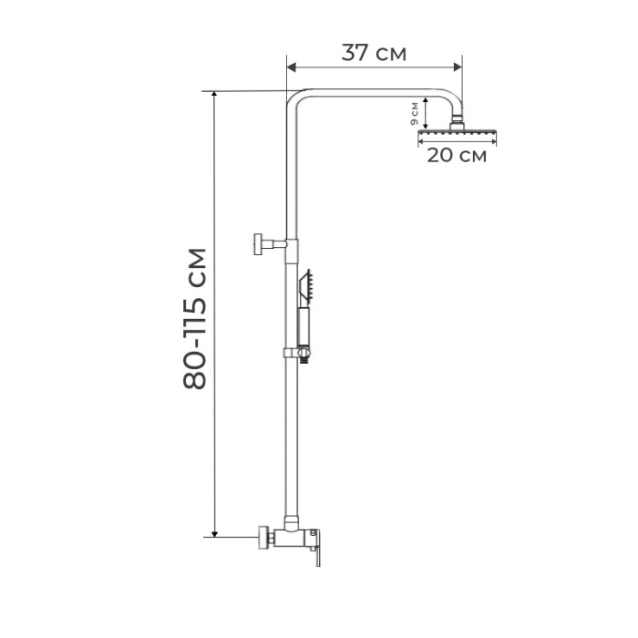 Душова колона зі змішувачем Ibergrif Roma M17050 (IB0053)