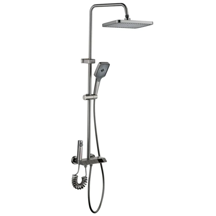 Душова колона зі змішувачем Mixxus Premium NEPTUNE 009-J GRAPHITE з кнопкою перемикання, 4 режими (MI6833)