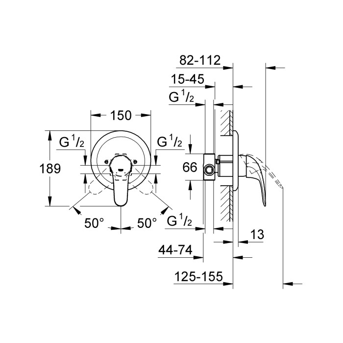 Змішувач для душу Grohe Eurosmart (33556002)