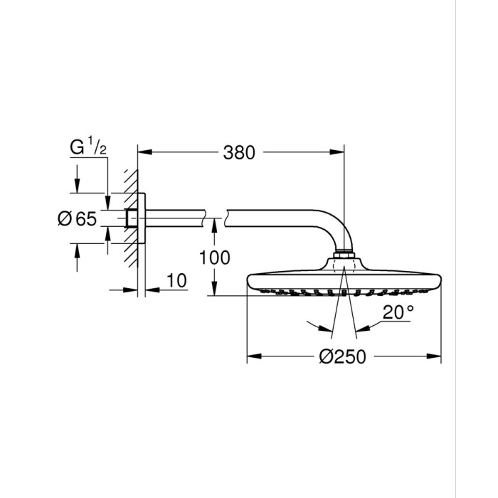 Набір для комплектації ванни та душа Grohe Grohtherm SmartControl з New Tempesta 250 (UA26415SC10)