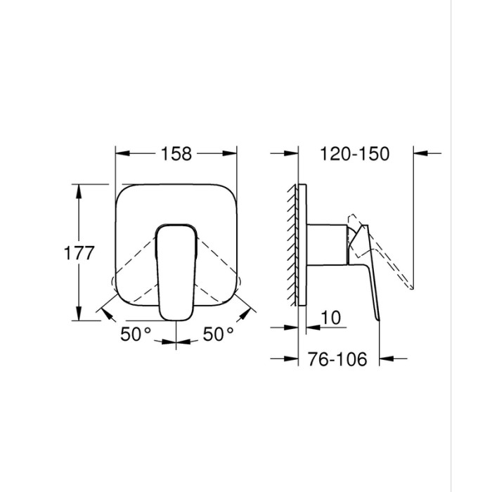 Одноважільний змішувач для душу Grohe Cubeo (1017772430)