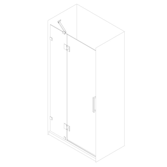 Двері в нішу Koer SR SD04-100x200-TR-01 прозоре скло Easy Clean 10мм, хром (KR5386)