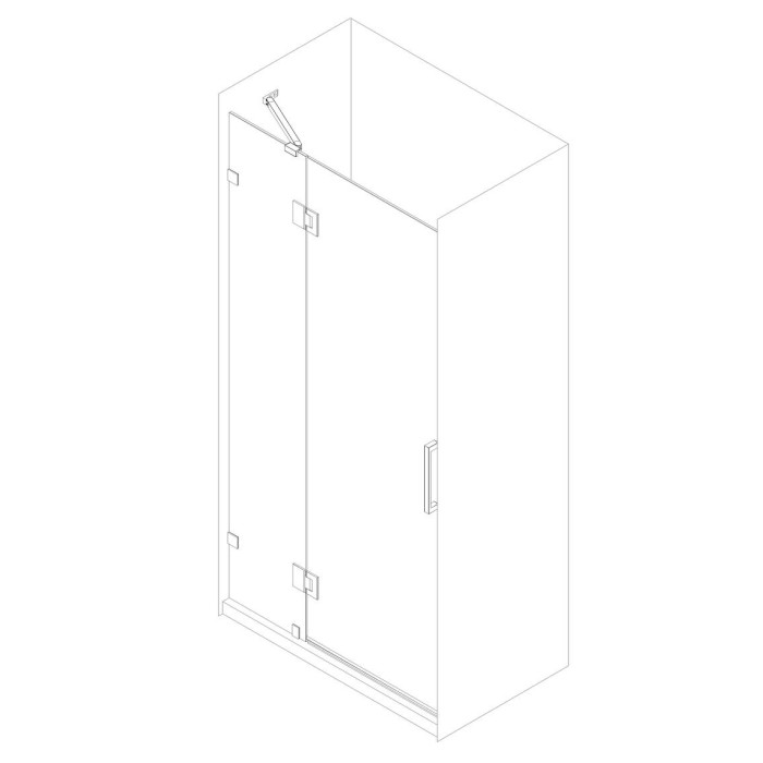 Двері в нішу Koer SR SD04-120x200-TR-01 прозоре скло Easy Clean 10мм, хром (KR5387)