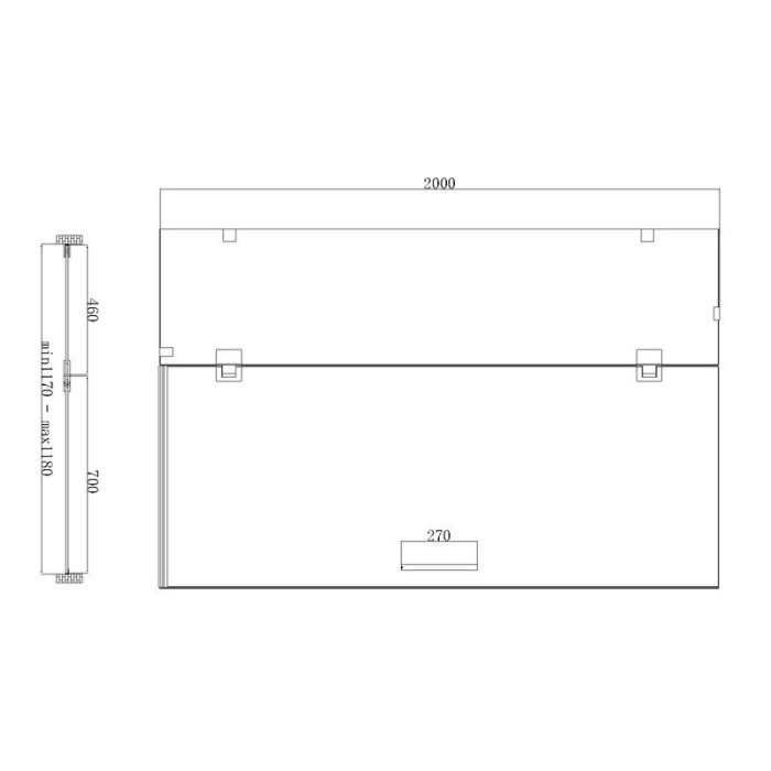 Двері в нішу Koer SR SD04-120x200-TR-07 прозоре скло Easy Clean 10мм, графіт (KR5388)