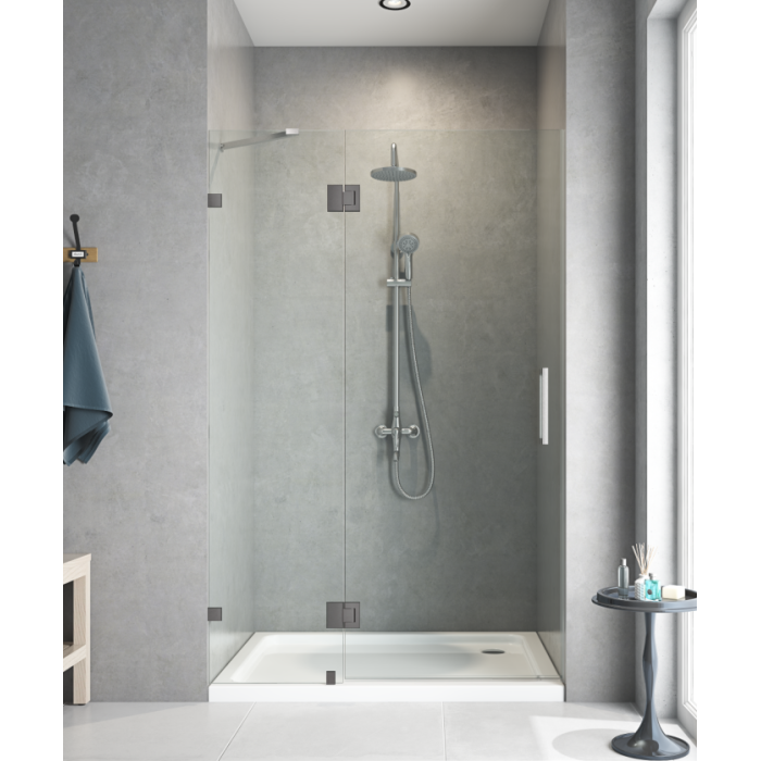 Двері в нішу Koer SR SD04-120x200-TR-07 прозоре скло Easy Clean 10мм, графіт (KR5388)