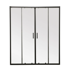 Двері в нішу Mixxus Premium DIVERSE SD01-160x185-TR Black прозоре скло 5мм (MI6879)