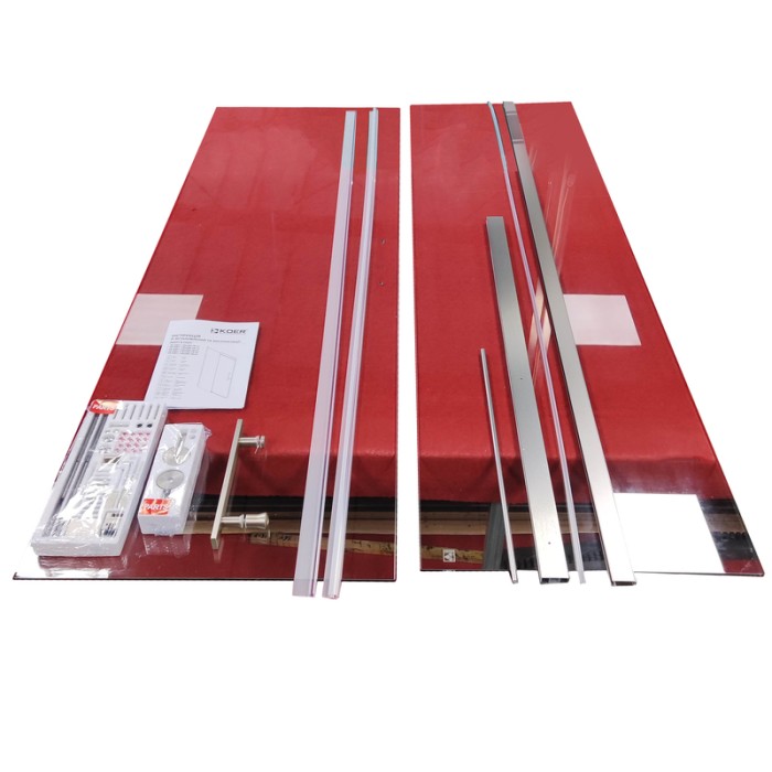 Двері в нішу Koer SR SD01-120x200-TR-02 прозоре скло Easy Clean 8мм, нікель (KR5379)