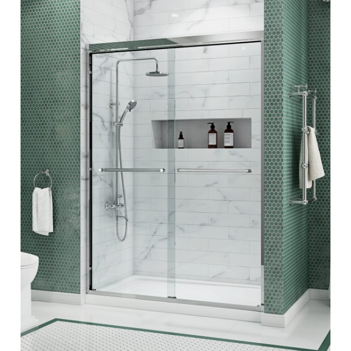 Двері в нішу Koer SR SD03-140x200-TR-01 прозоре скло Easy Clean 8мм, хром (KR5385)