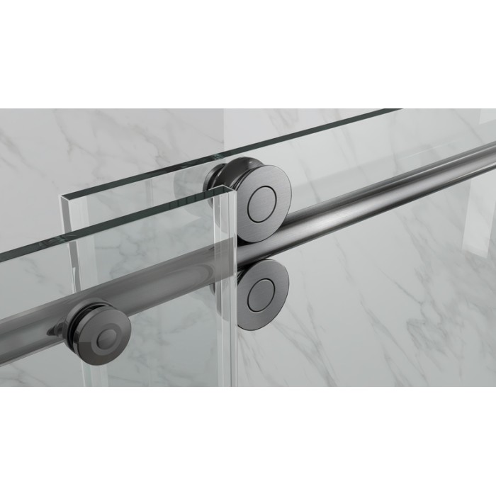 Двері в нішу Koer SR SD06-140x220-TR-07 прозоре скло Easy Clean 8мм, графіт (KR5369)