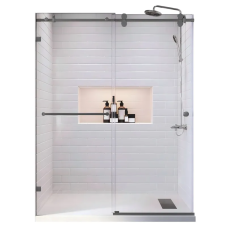 Двері в нішу Koer SR SD06-140x220-TR-07 прозоре скло Easy Clean 8мм, графіт (KR5369)