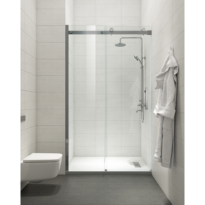 Двері в нішу Koer SR SD01-120x200-TR-07 прозоре скло Easy Clean 8мм, графіт (KR5378)