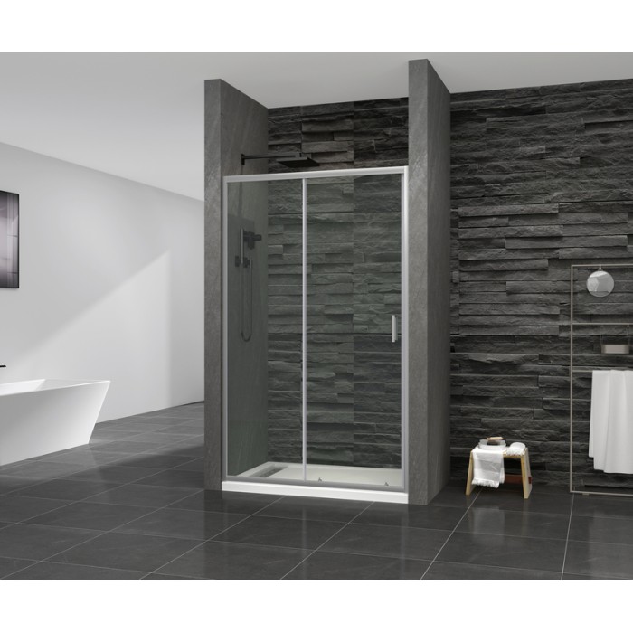Двері в нішу Mixxus Premium DIVERSE SD01-140x185-TR Chrome прозоре скло 5мм (MI6874)