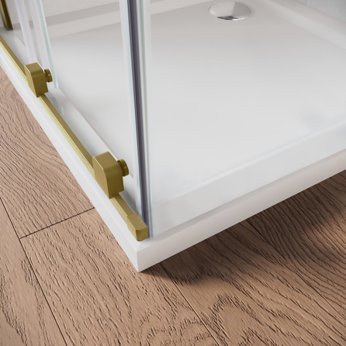 Двері у нішу Walk-In розсувні Koer SR SD07-120x200-L-TR-12 прозоре скло Easy Clean 8мм Матове золото (KR5687)