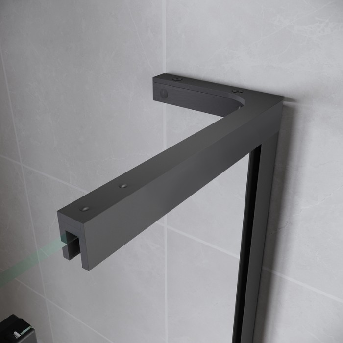 Двері у нішу Walk-In розсувні Koer SR SD07-120x200-R-TR-07 прозоре скло Easy Clean 8мм Графіт (KR5775)
