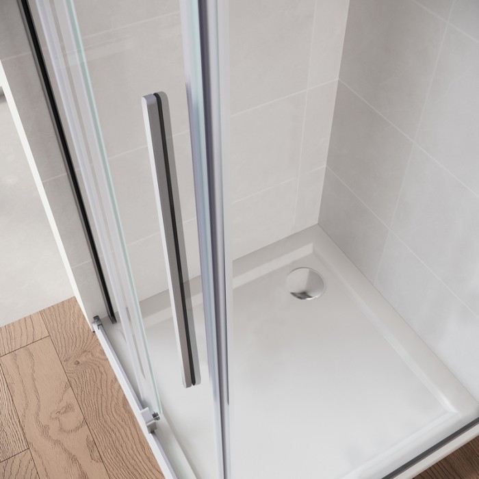 Двері у нішу Walk-In розсувні Koer SR SD07-120x200-R-TR-01 прозоре скло Easy Clean 8мм Хром (KR5773)