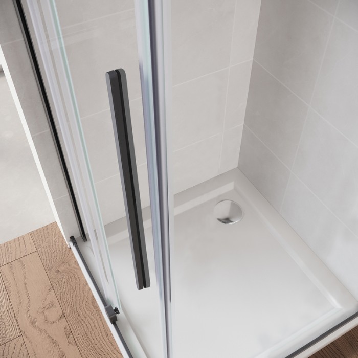Двері у нішу Walk-In розсувні Koer SR SD07-120x200-L-TR-07 прозоре скло Easy Clean 8мм Графіт (KR5688)