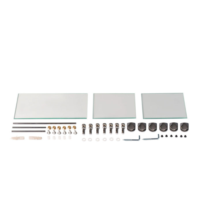 Дзеркало настінне Zerix SOLO MOZ01-65x85x10 асиметричне з 3-ма полицями (ZX5625)