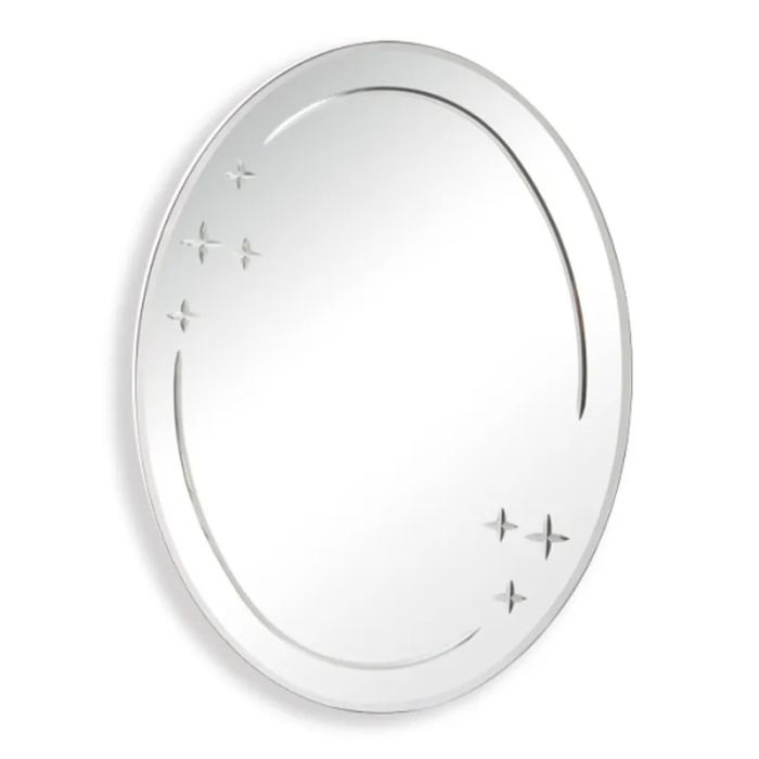 Дзеркало настінне Zerix FUSION MOZ03-55x70 овальне з декором (ZX5632)