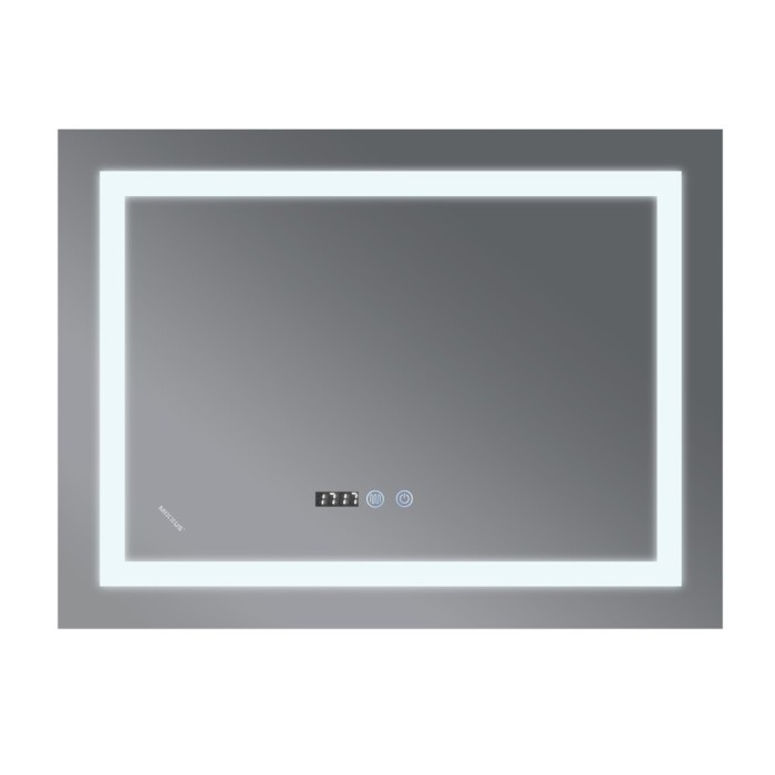 Дзеркало Mixxus WARM MR02-70x50 з Led Touch, Anti-fog, димером, регулятором яскравості, годинником (MI6668)