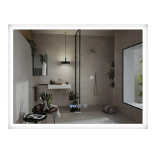 Дзеркало Mixxus FLAT MR04-80x60 з Led Touch, Anti-fog, димером, регулятором яскравості, годинником (MI6928)