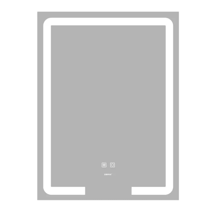 Дзеркало Zerix Prime MR02-60x80 з LED Touch, Anti-fog, димером, регулятором яскравості (ZX6051)