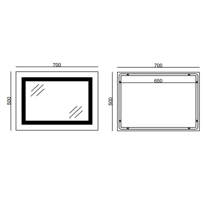 Дзеркало Mixxus WARM MR12-70x50-Reverse з Led Touch, Anti-fog, димером, регулятором яскравості (MI6670)