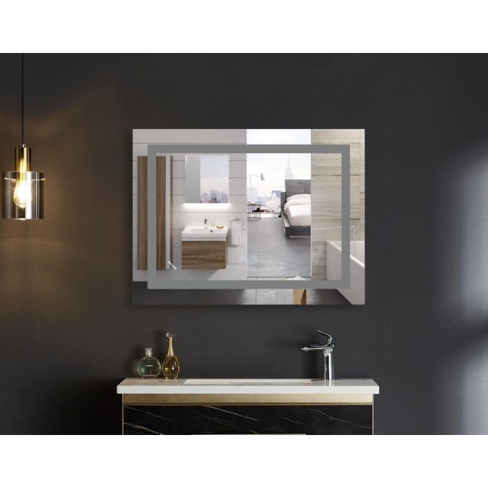 Дзеркало Mixxus WARM MR12-70x50-Reverse з Led Touch, Anti-fog, димером, регулятором яскравості (MI6670)