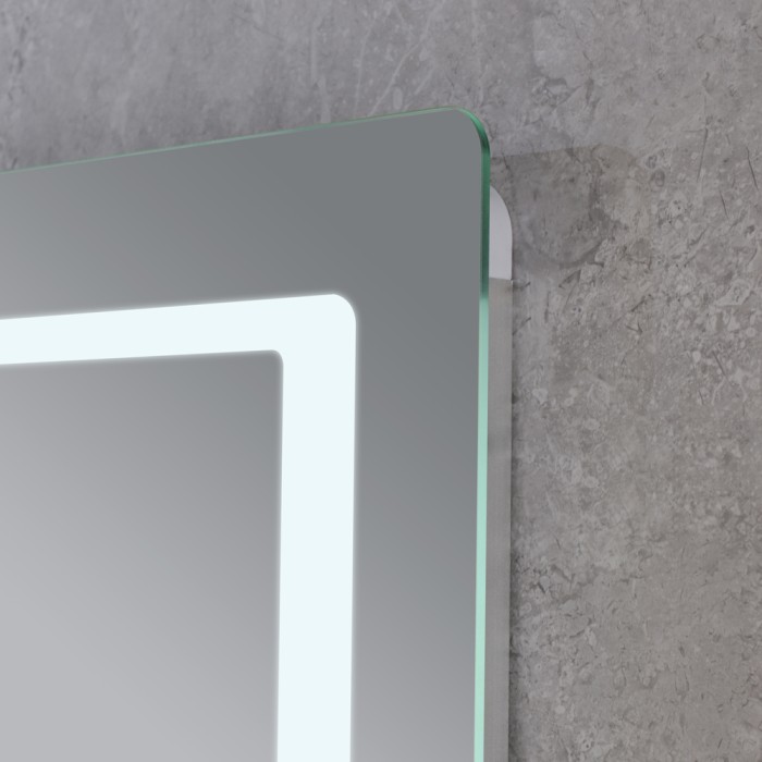Дзеркало Mixxus STYLE MR03-80x60 з Led Touch, Anti-fog, димером, регулятором яскравості, годинником (MI6005)