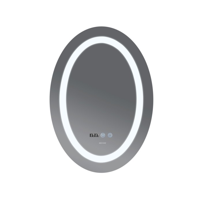 Дзеркало Mixxus PLAIN MV02-50x70 з Led Touch, Anti-fog, димером, регулятором яскравості, годинником (MI6010)