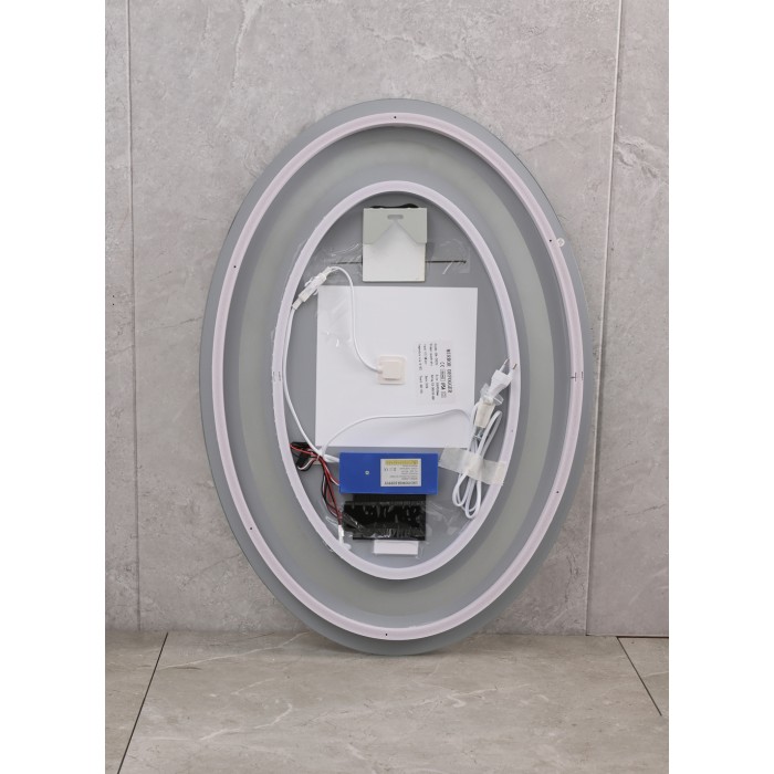 Дзеркало Mixxus PLAIN MV02-50x70 з Led Touch, Anti-fog, димером, регулятором яскравості, годинником (MI6010)